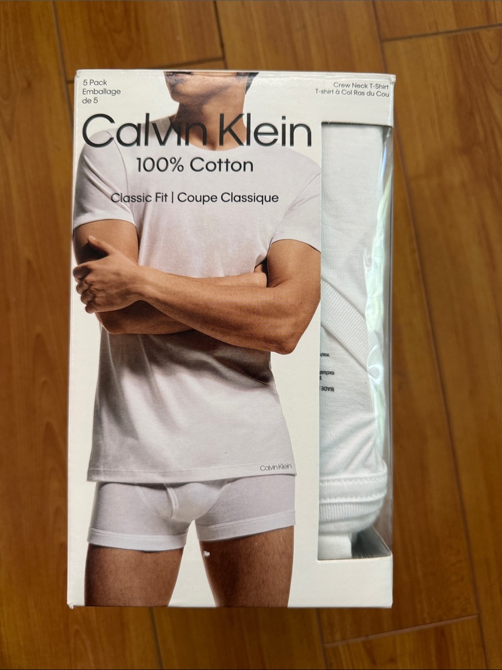 NWT Calvin Clein Men's 5-Pack Cotton Classics Crewneck T-Shirts Size L